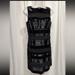NWT Adrienne Vittadini Black  Layered Sleeveless Dress Size 8 Minimalist Artsy